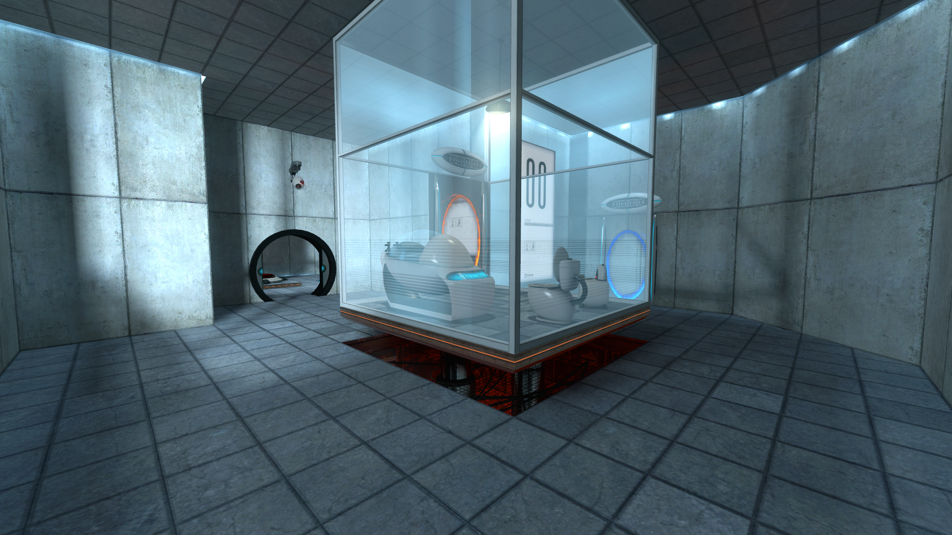 Усла портал. Portal 2 комната в начале. Portal 2 тестовая камера 1. Portal 1 и Portal 2. Test Chamber 00 Portal 2.